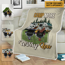 Husband And Wife Camping Partners For Life - Gift For Camping Lovers - Personalized Custom Fleece Blanket