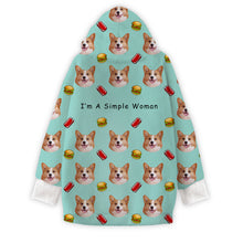 Custom Photo I'm A Simple Woman - Personalized Oversized Blanket Hoodie - Birthday Mother's Day Gift For Dog Mom, Cat Mom