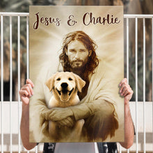 Custom Pet Photo In The Arms Of Jesus - Personalized Customized Canvas - Memorial Gift For Pet Lovers