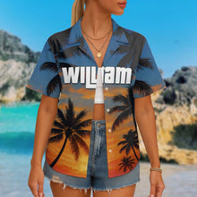 Custom Photo Sunset Tropical  - Personalized Customized Hawaiian Shirt - Gift For Family Members, Best Friends