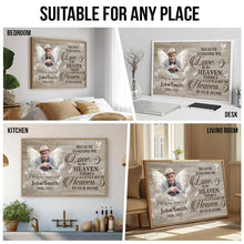 Custom Photo There's A Little Bit Of Heaven In Our Home - Personalized Customized Canvas - Memorial Gift For Family Members