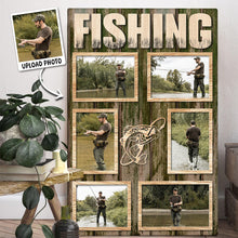 Custom Photo Fishing Man Fishing Enthusiasts - Customized Personalized Canvas - Gift For Dad Grandpa Father's Day Gift