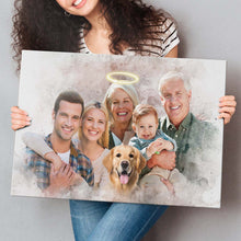 Custom Combine Loved One From Different Photos, Adding Halo To Deceased One - Personalized Customized Canvas - Gift For Family Members