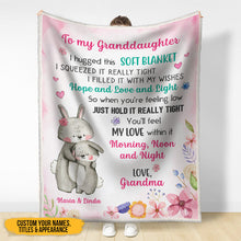 Personalized Custom Fleece Blanket Granddaughter Hug This Blanket Gift For Granddaughter, Grandson