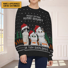 Meowy Catmas Human Servant - Ugly Sweater - Lovely Cat Christmas Gifts For Cat Lovers Personalized Custom Ugly Sweatershirt