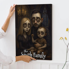 Custom Family Photo Gothic Animated Style - Personalized Customized Canvas - Unique Halloween Gift For Family Members
