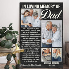 In Loving Memory Of Dad - Personalized Customized Canvas - Loss Of Father Sympathy Condolence Gift, Dad In Heaven Gifts, Loss Of Dad Gift