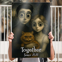 Custom Couple Photo Gothic Style - Personalized Customized Canvas - Special Halloween Gift For Couple, Him, Her, Husband, Wife