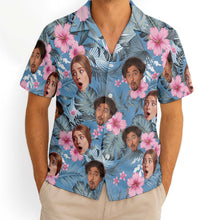 Custom Photo With Beloved Ones Flamingo Theme - Personalized Customized Hawaiian Shirt - Gift For Family Members, Best Friends