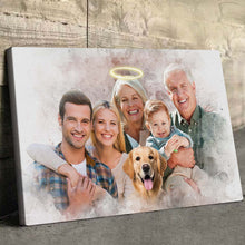 Custom Combine Loved One From Different Photos, Adding Halo To Deceased One - Personalized Customized Canvas - Gift For Family Members