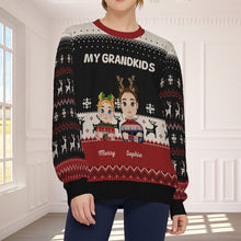 My Dear Grandchildren Loves You All - Personality Customized Ugly Sweater - Christmas Gift For Grandma Grandpa Grandkids