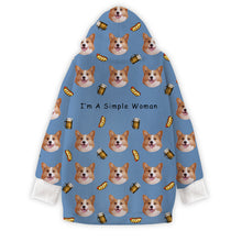 Custom Photo I'm A Simple Woman - Personalized Oversized Blanket Hoodie - Birthday Mother's Day Gift For Dog Mom, Cat Mom