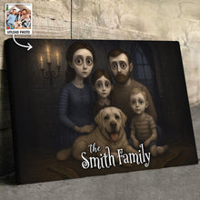 Custom Family Photo Animated Gothic Style - Personalized Customized Canvas - Special Halloween Gift For Family Members