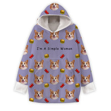 Custom Photo I'm A Simple Woman - Personalized Oversized Blanket Hoodie - Birthday Mother's Day Gift For Dog Mom, Cat Mom
