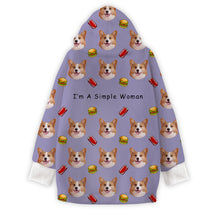 Custom Photo I'm A Simple Woman - Personalized Oversized Blanket Hoodie - Birthday Mother's Day Gift For Dog Mom, Cat Mom