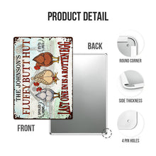 Personalized Chicken Fluffy Butt Hut Nuggets Customized Classic Metal Signs