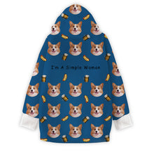 Custom Photo I'm A Simple Woman - Personalized Oversized Blanket Hoodie - Birthday Mother's Day Gift For Dog Mom, Cat Mom