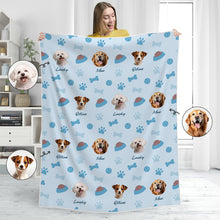 Custom Photo Cute Dog Paw - Gift For Dog Lover - Personality Customized Pet Dog Blanket