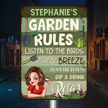 Garden Rules - Personality Customized Metal Sign - Gift For Garden Woman