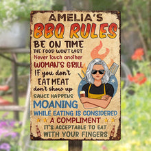 Grilling Mom Grandma Barbeque Rules - Personalized Metal Sign - Gift For Mom, Grandma