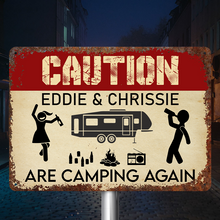 Caution For Campers - Personalized Custom Classic Camping Metal Signs