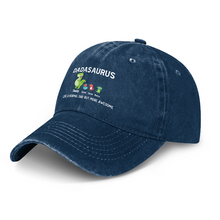 Dadasaurus Like a normal Dad but more Awesome Family Gift Personalized Custom Washed Baseball Cap