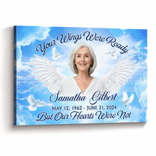 Your Wings Were Ready But I'm Not - Personalized Customized Canvas - Memorial Gift For Family Members