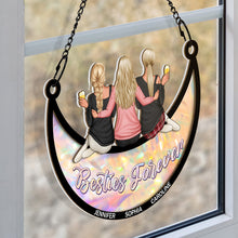 Besties Forever - Personalized Acrylic Window Suncatcher Ornament - Gift For Best Friends, BFF, Sisters