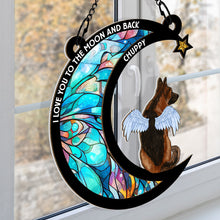 Love You To The Moon & Back - Personalized Acrylic Window Suncatcher Ornament - Gift For Dog Lovers, Pet Lover