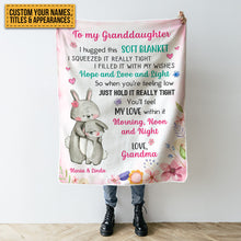 Personalized Custom Fleece Blanket Granddaughter Hug This Blanket Gift For Granddaughter, Grandson