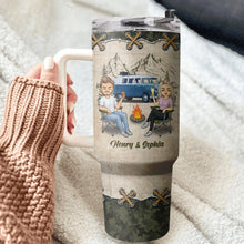 In The Middle Of Nowhere, We Stay Together - Personalized Custom 40 OZ Stainless Steel Tumbler With Handle - Gift For Couple