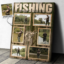 Custom Photo Fishing Man Fishing Enthusiasts - Customized Personalized Canvas - Gift For Dad Grandpa Father's Day Gift