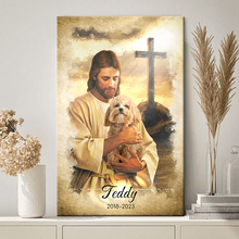Custom Photo - God Hug Dog - Personalized Customized Canvas - Memorial Gift For Loss - Gift For Pet Lover