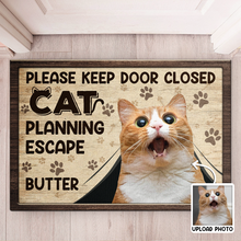 Custom Photo Cats Planning Escape - Personalized Doormat - Gift For Pet Dog Cat Lover