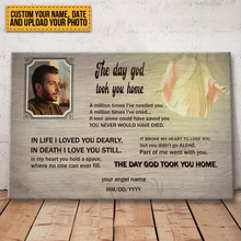 Custom Photo - The Day God Took You Home - Memorial Canvas - Personality Customized Canvas
