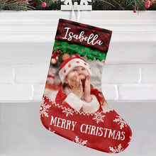 Merry Christmas  - Personalized Photo Stocking - Gift For Him, Her