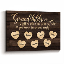 Grandchildren Fill A Place In Your Heart - Personalized Customized Canvas - Gift For Family Members