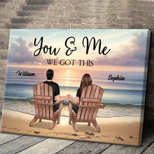 Beach View You and Me We Got This Gift For Couple Personalized Custom Framed Canvas Wall Art