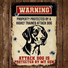 Protected By A Attack Dog - Customized Personality Metal Sign - Gift For Dog Lover