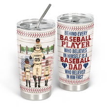 Baseball Player Baseball Dad - Customized Personality Tumbler - Gift For Dad Father's Day Gift