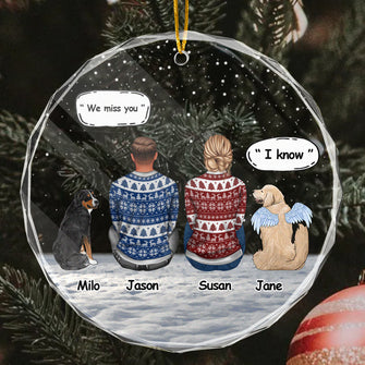 Miss You - Personalized Customized Glass Ornament - Gift For Pet Loss Owners, Dog Mom, Dog Dad, Dog Lover