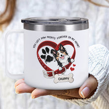 You Left Paw Prints Memorial Pet - Personalized 14oz Stainless Steel Tumbler - Gifts For Dog Lovers