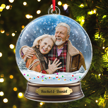 Custom Photo Elder Snow Globe - Personalized Custom Acrylic Ornament - Christmas Gift For Couple