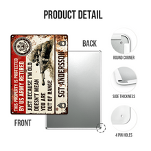 Doesn't Mean You Are Out Of Range For A Veteran Personalized Custom Metal Sign