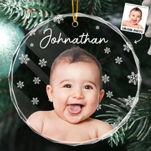 Christmas Photo - Personalized Babys Glass Ornament - Gift For Babys