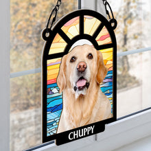 Custom Photo Always In Our Heart - Personalized Acrylic Window Suncatcher Ornament - Gift For Dog Lover