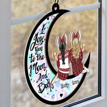 I Love You To The Moon - Personalized Acrylic Window Suncatcher Ornament - Gift For BFF, Sisters