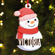 Snowman Character - Personalized Wooden Cutout Ornament - Gift For Family