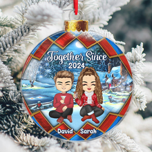 You & Me - Customized Personalized Snow Ball Acrylic Ornament - Christmas Gift For Couple Husband Wife