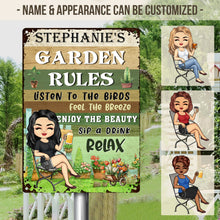 Personalized Custom Garden Metal Sign Garden Rules Feel The Breeze Enjoy The Beauty Gardening Classic Metal Sign